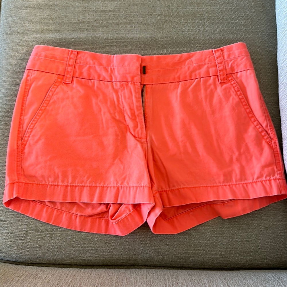 J Crew Chino Bright Orange Shorts